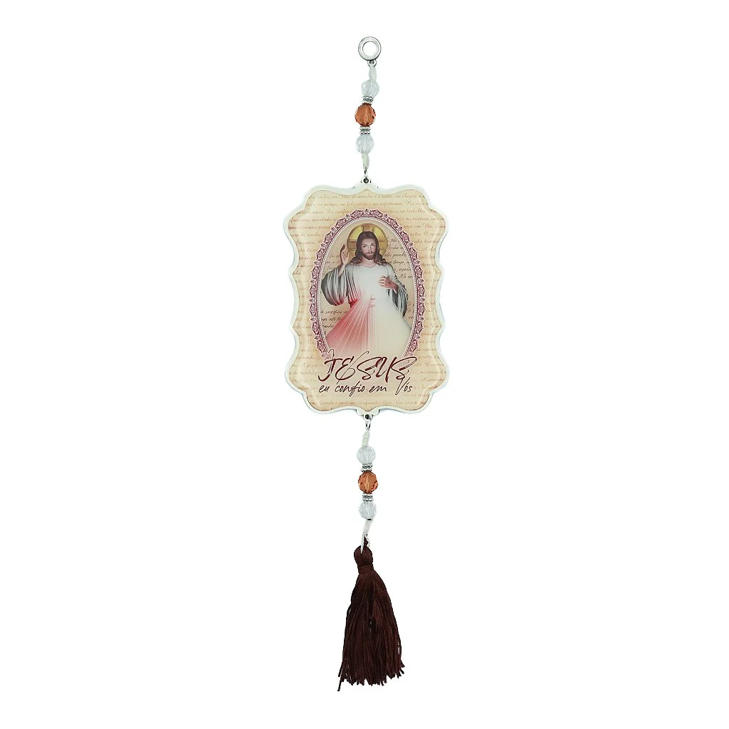 Adorno de Porta Moldado Personalizado - Jesus Eu confio em Vós