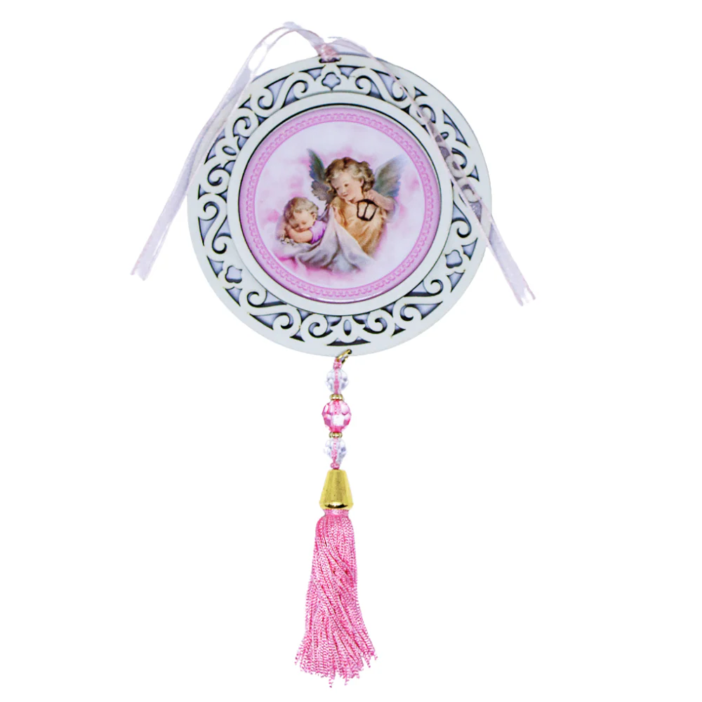 Adorno Redondo Anjo da Guarda Rosa - Image 3