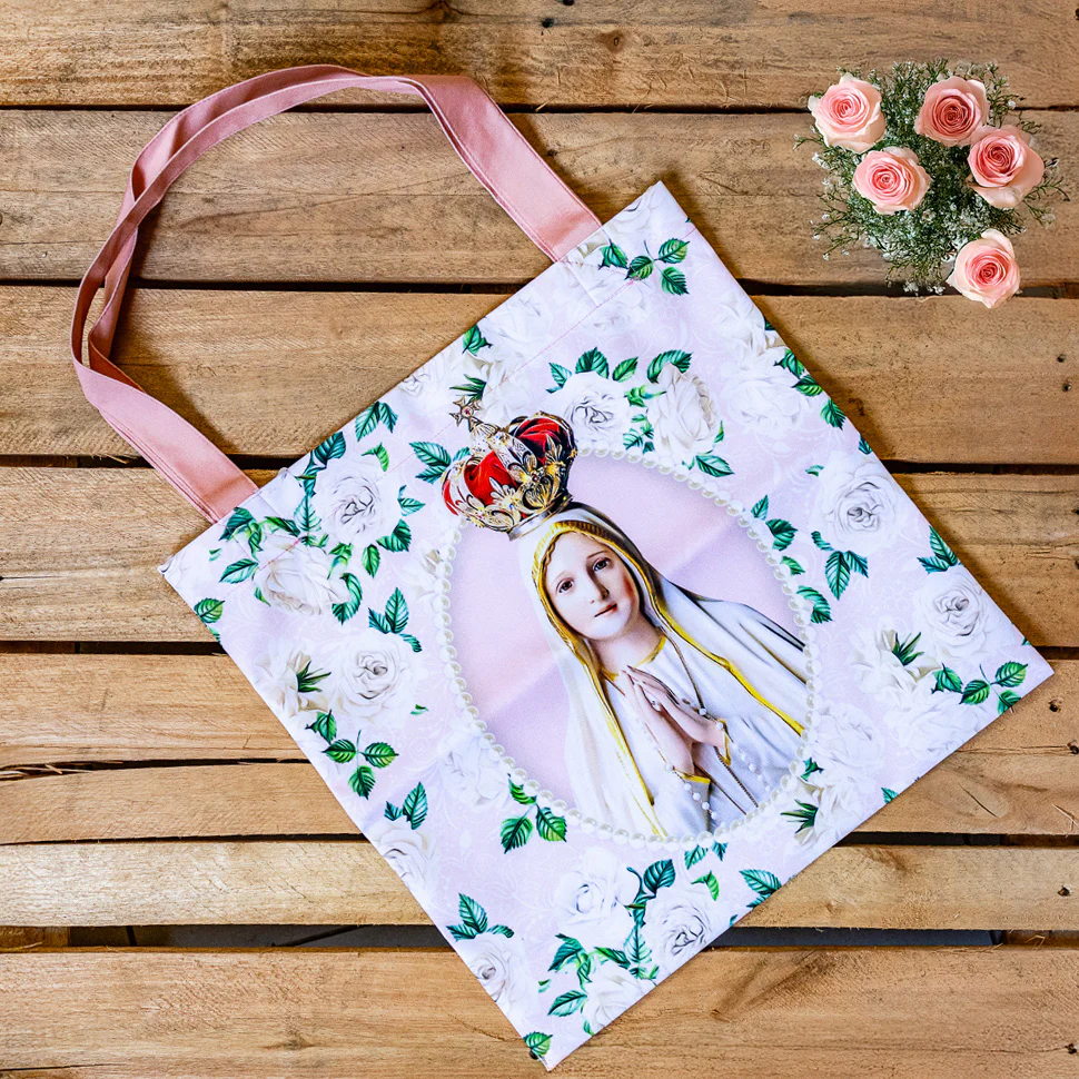 Bolsa Ecobag Nossa Senhora de Fátima Floral - Image 3