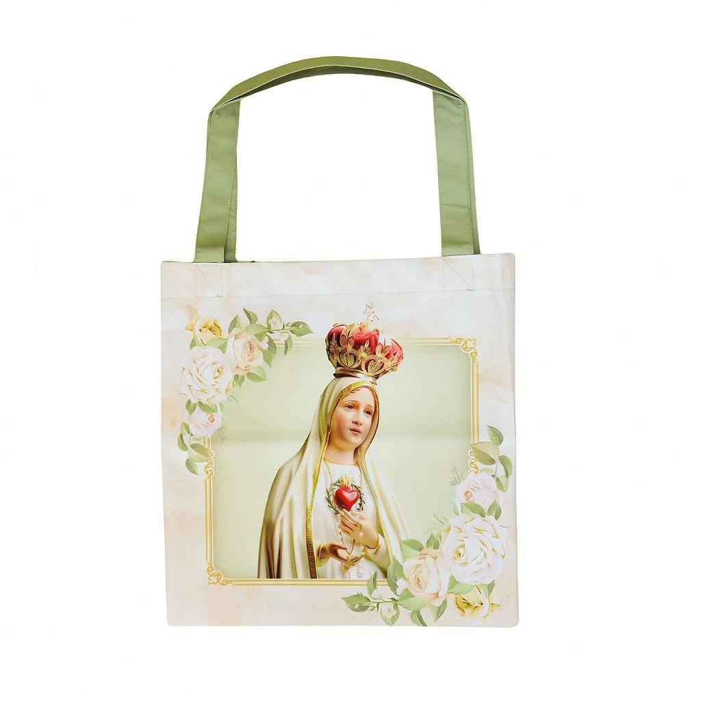 Bolsa Ecobag Nossa Senhora de Fátima bege
