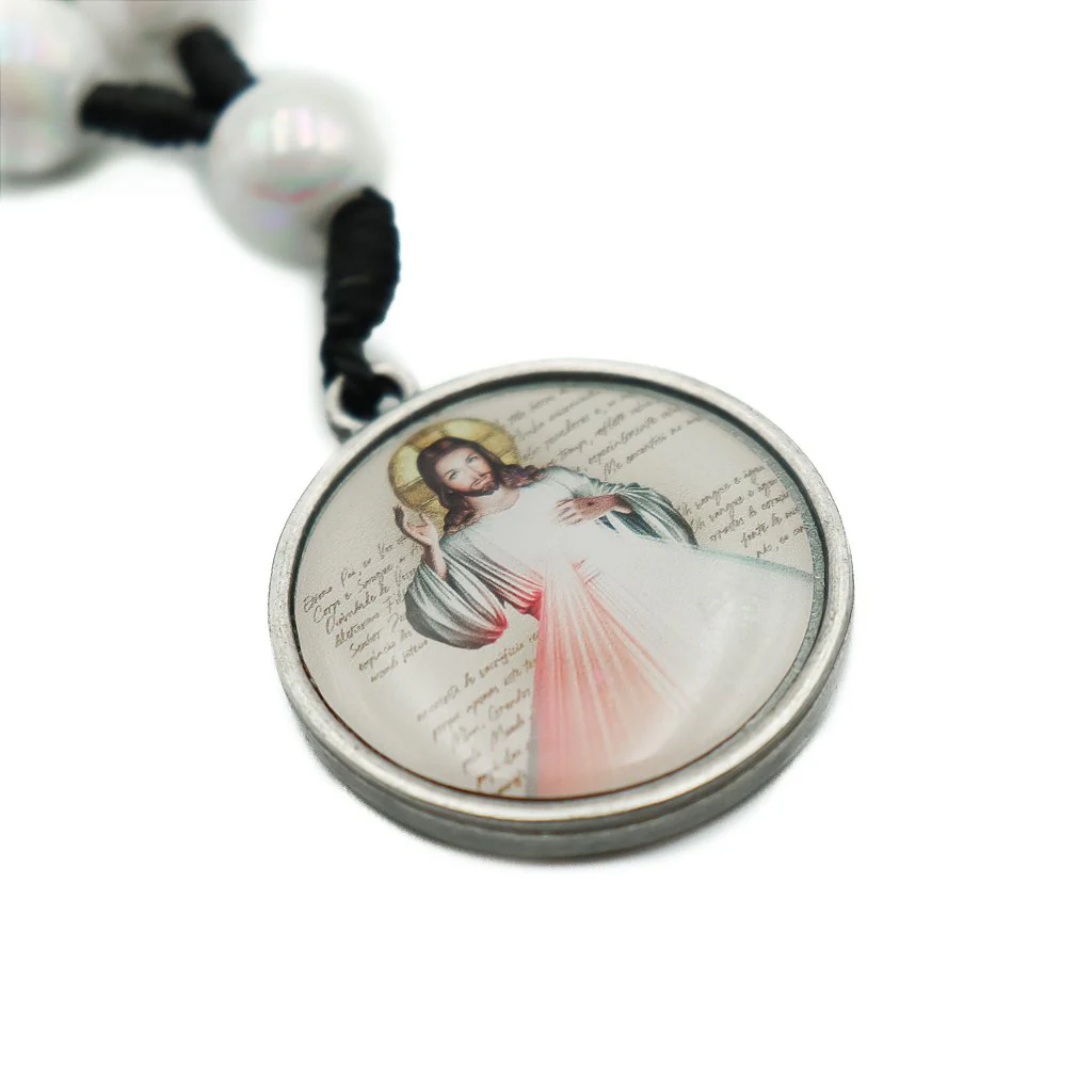 Chaveiro Dezena com Medalha Resinada - Jesus Misericordioso - Image 4