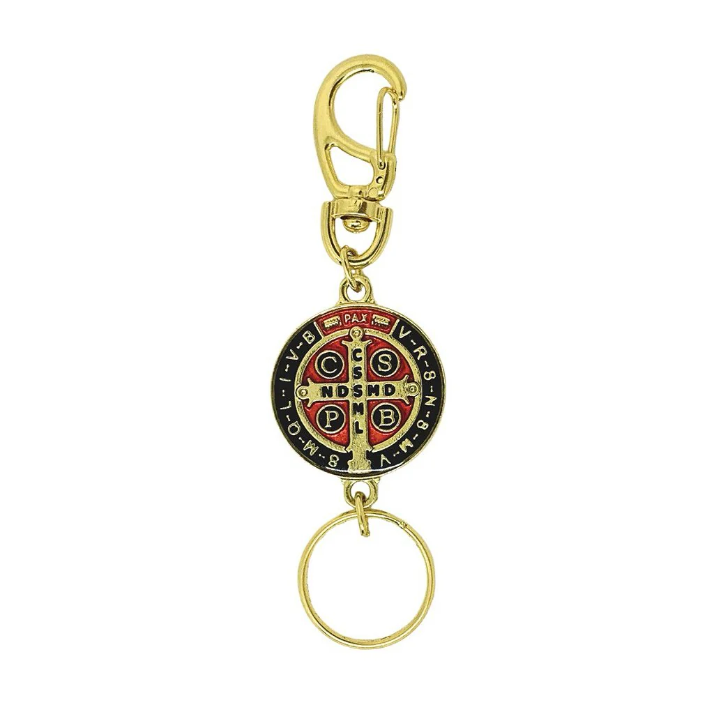 Chaveiro Medalha de São Bento 30 mm Dourada