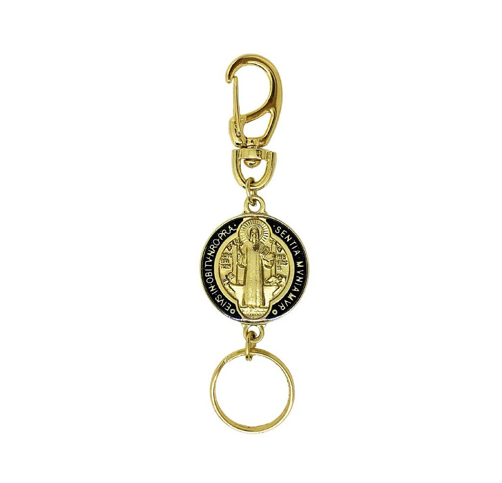 Chaveiro Medalha de São Bento 30 mm Dourada - Image 2