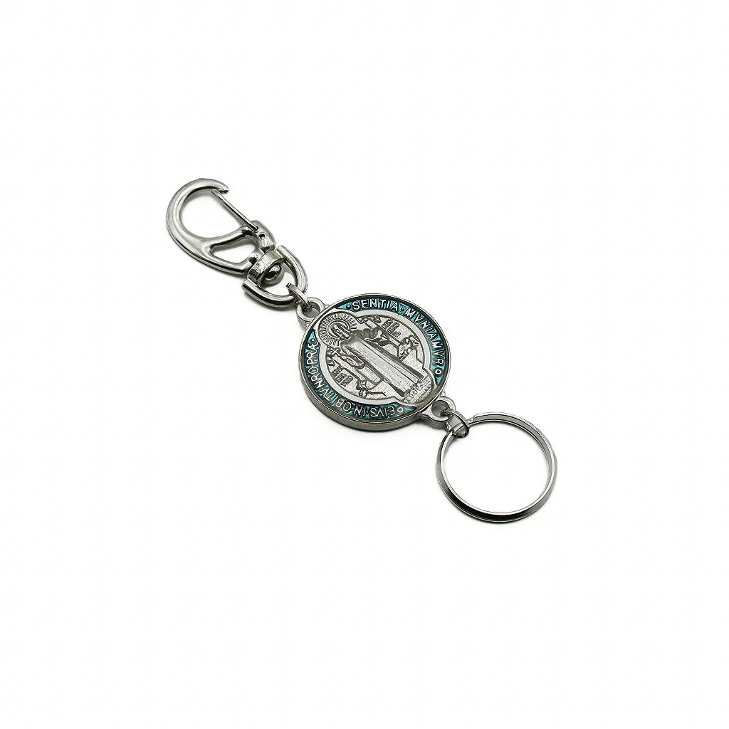 Chaveiro Medalha de São Bento 30 mm - Níquel - Image 2
