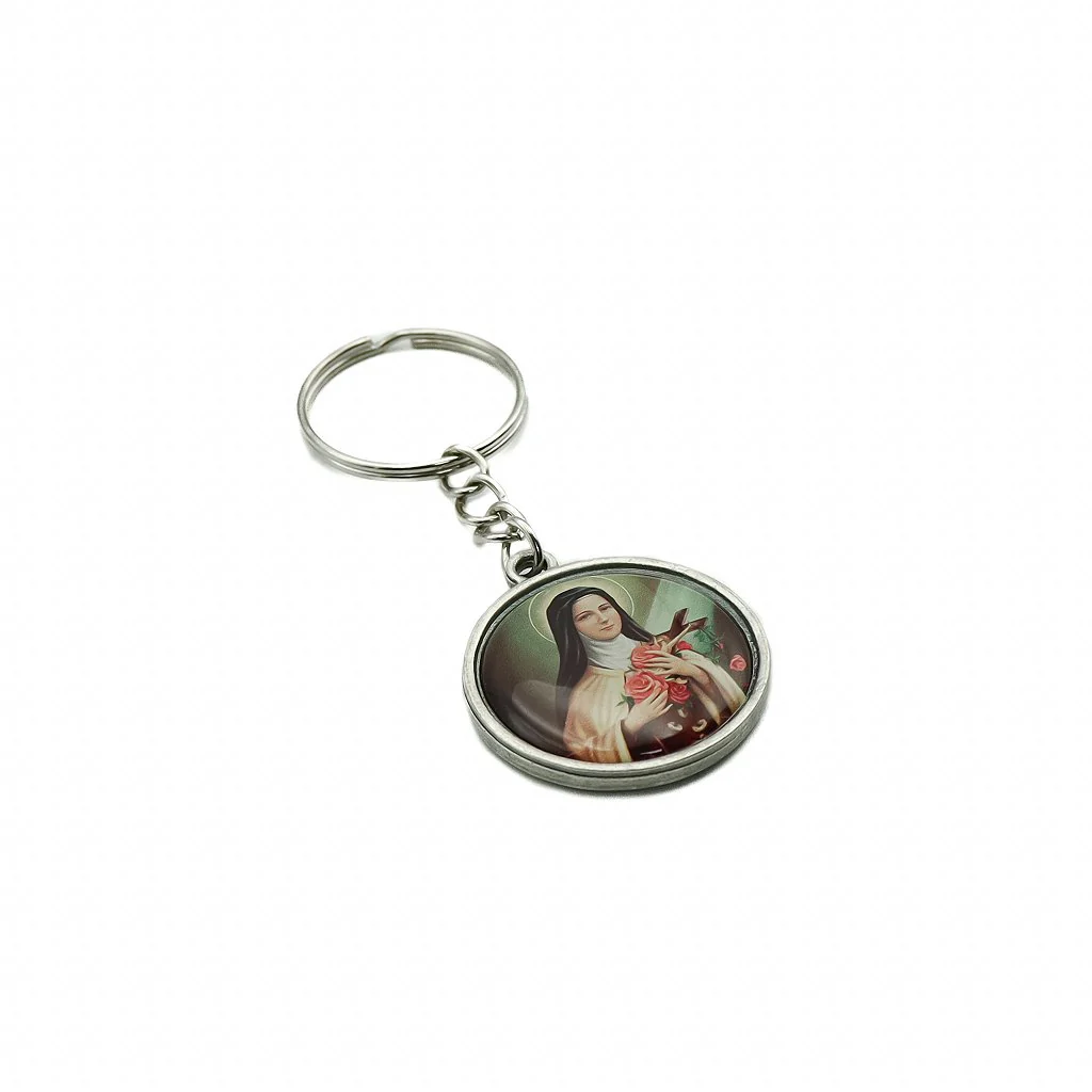 Chaveiro Medalha Resinada Santa Teresinha - Image 2