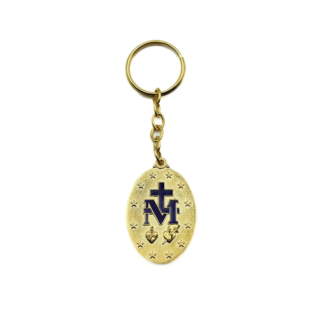 Chaveiro Dourado Medalha Resinada Nossa Senhora das Graças - Image 2