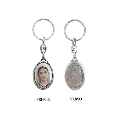 Chaveiro Metal Rainha da Paz Colorido Resina 4cm - Image 3