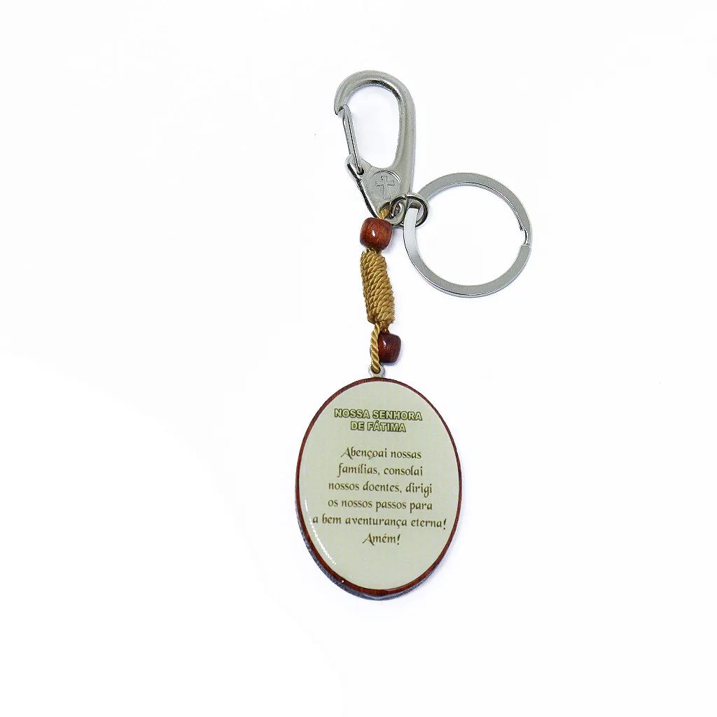 Chaveiro Oval Com Mosquetão - Nossa Senhora de Fátima - Image 2