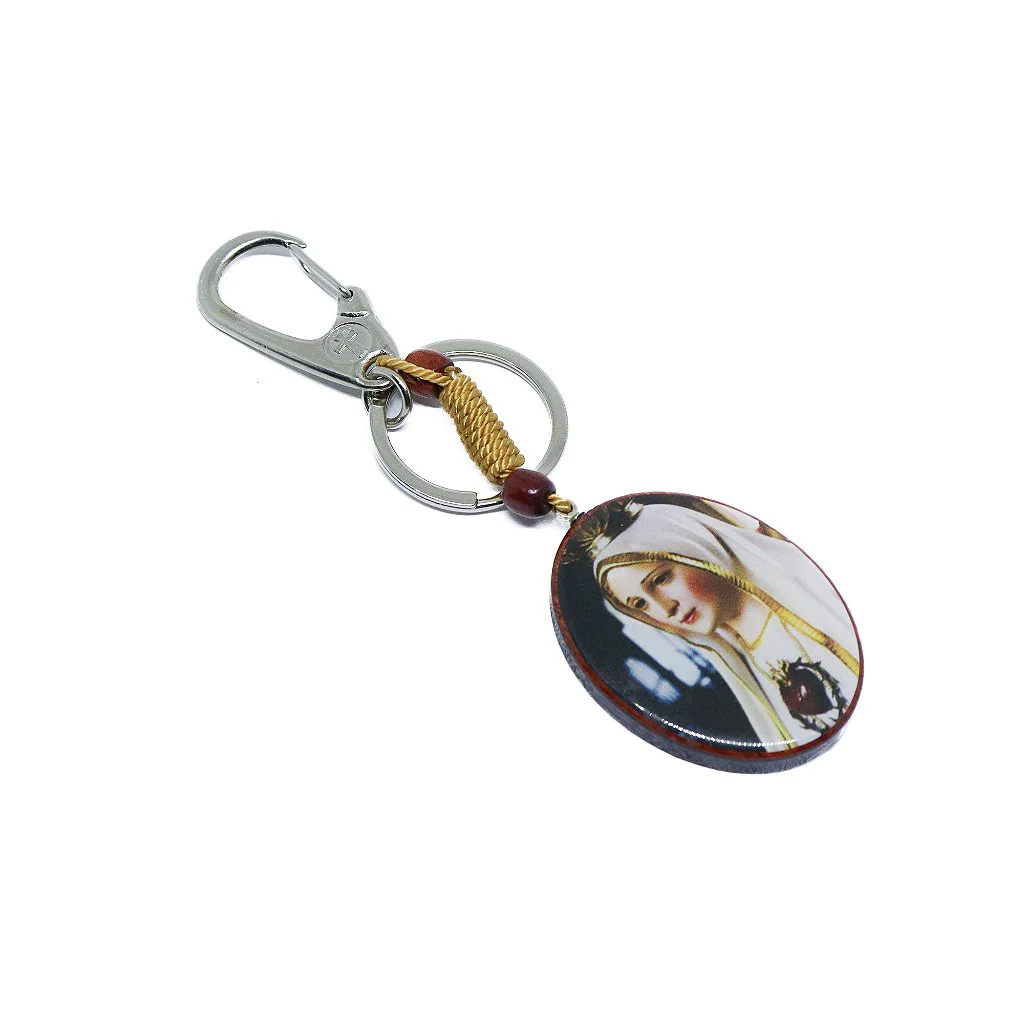Chaveiro Oval Com Mosquetão - Nossa Senhora de Fátima - Image 3