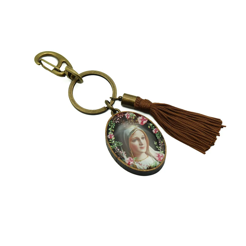 Chaveiro Oval Com Mosquetão - Nossa Senhora de Fátima - Image 3