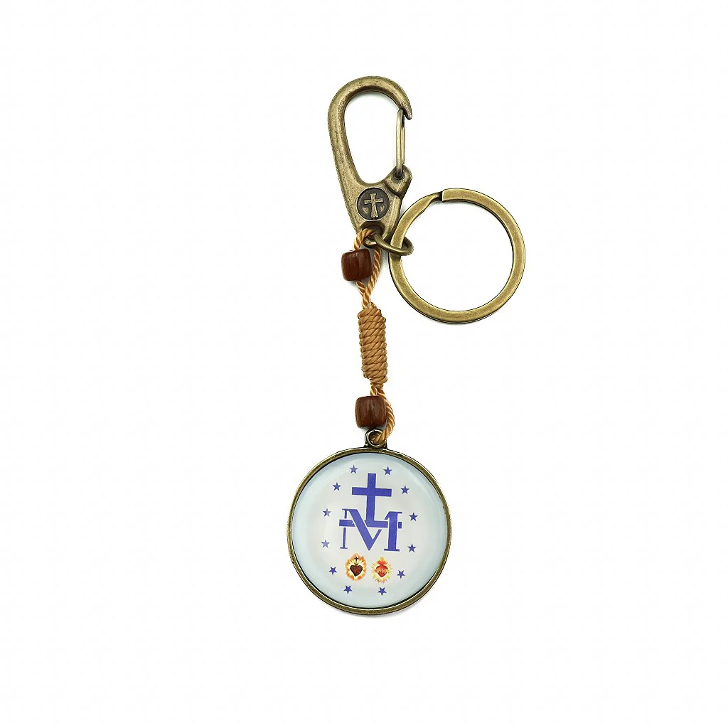 Chaveiro Redondo Mosquetão e Argola Nossa Senhora Das Graças - Image 2