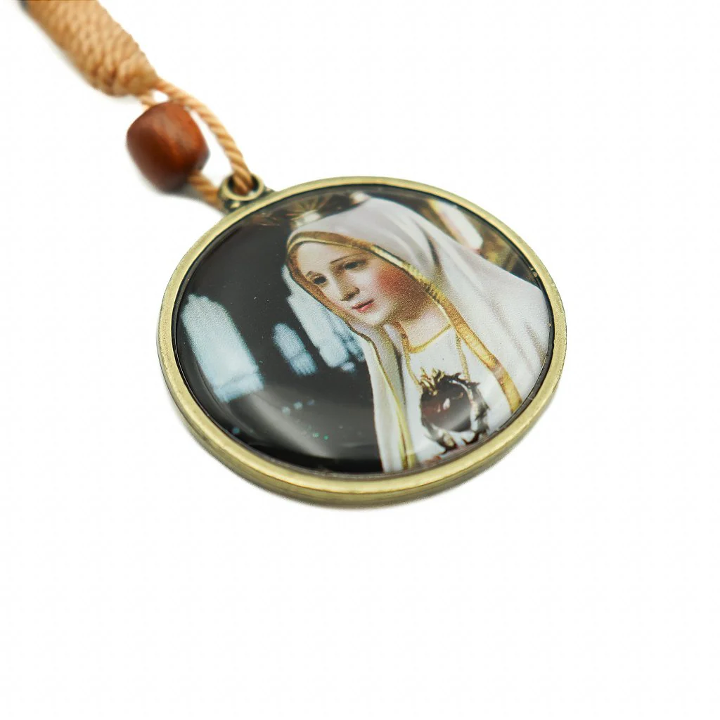 Chaveiro Redondo Mosquetão e Argola Nossa senhora de Fátima - Image 3