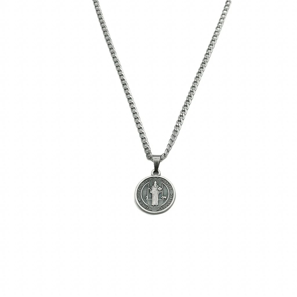 Colar Inox Medalha São Bento