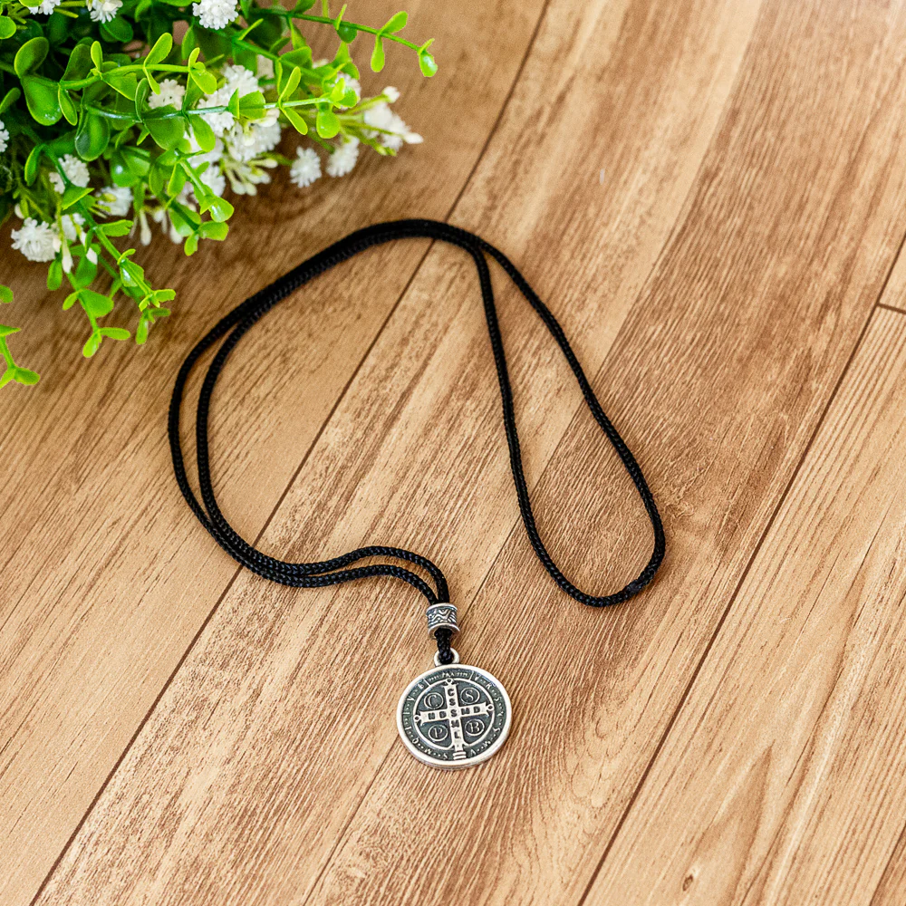 Cordão Medalha de São Bento Prata velha - Image 6