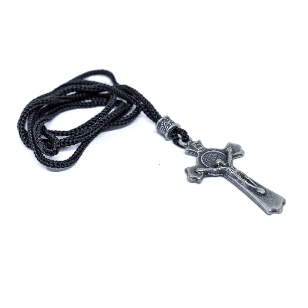 Cordão Com Cruz Metal - Prata Velha - Image 3