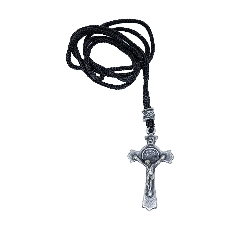 Cordão Com Cruz Metal - Prata Velha - Image 4