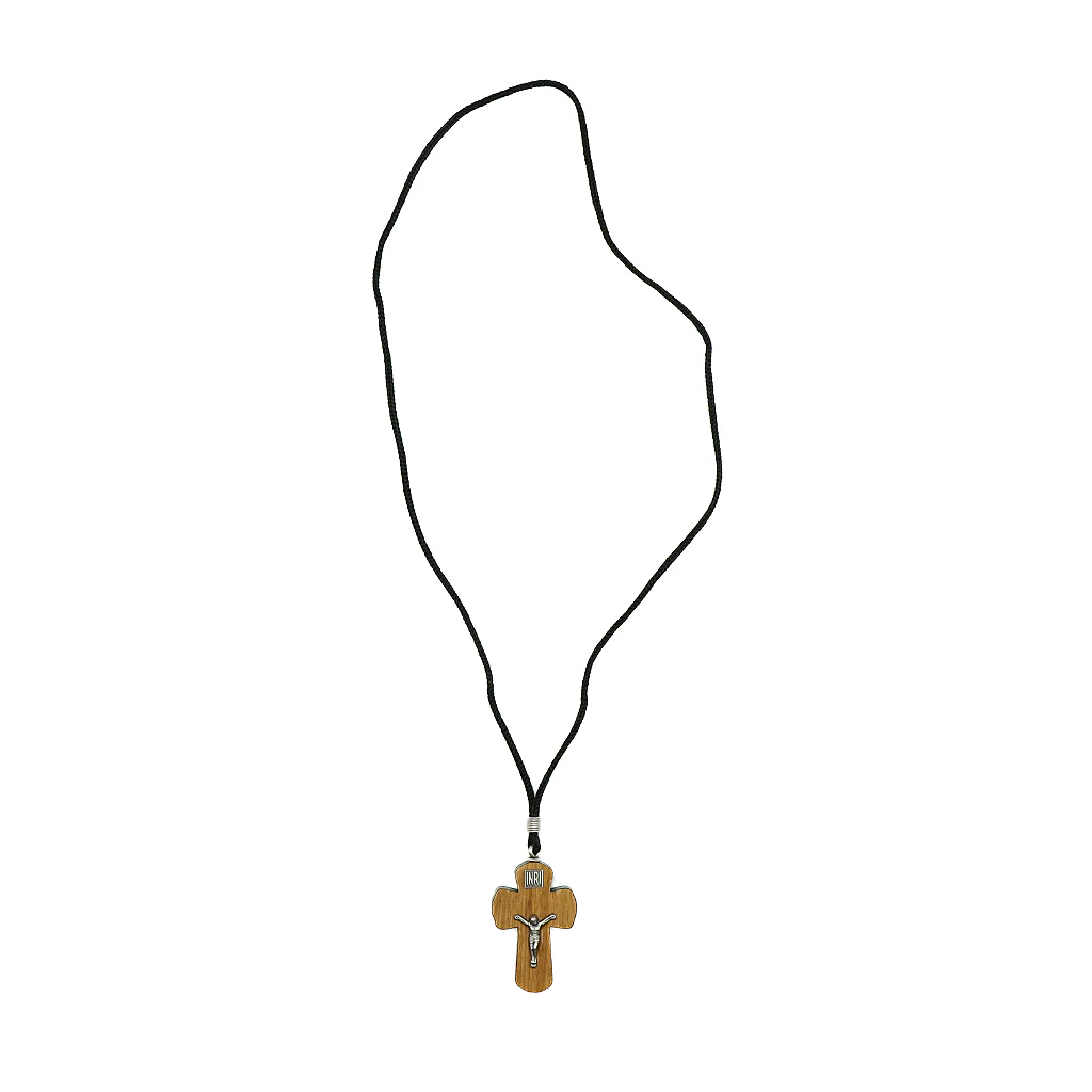 Cordão Cruz Moldada Imbuia Com Cristo 5 cm - Image 2