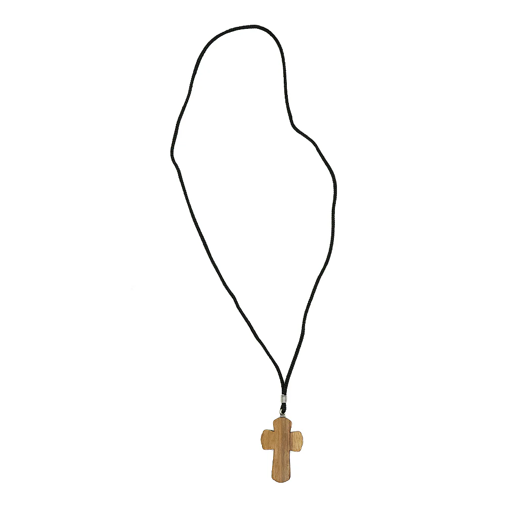 Cordão Cruz Moldada Imbuia Com Cristo 5 cm - Image 3