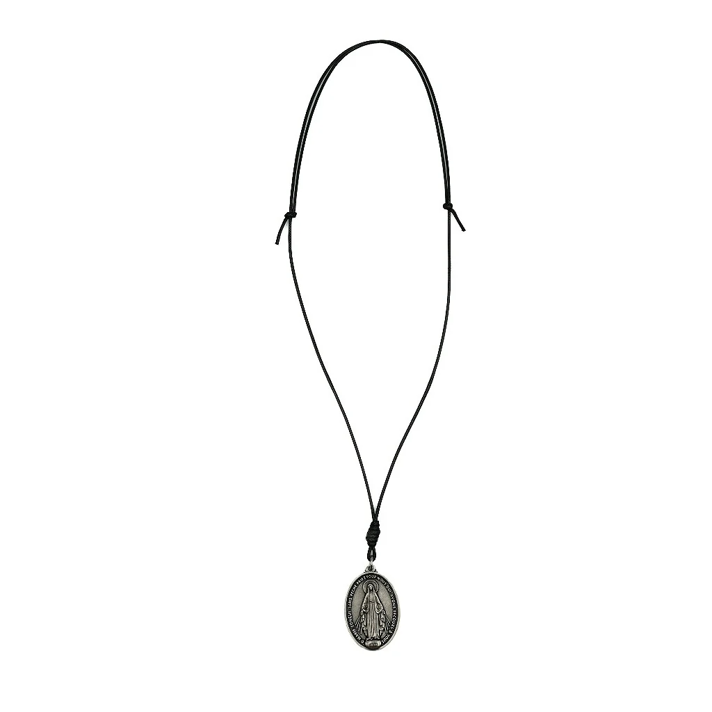 Cordão Medalha de Nossa Senhora das Graças 45mm Niquel - Image 4