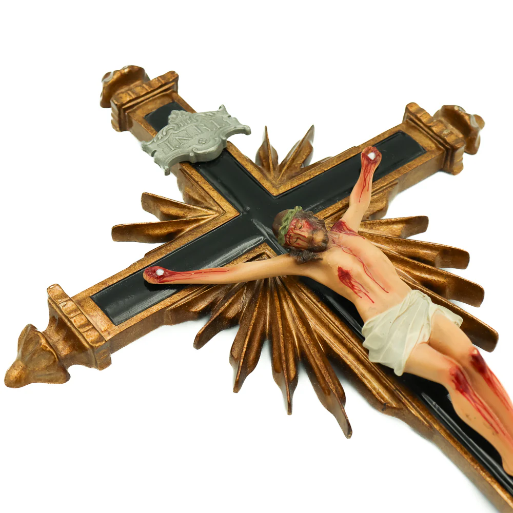 Crucifixo 43 cm Ornado Parede - Colorido - Image 3