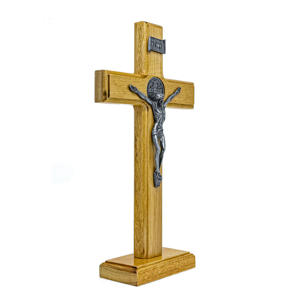 Cruz 26 cm Mesa Imbuia Prata Velha - Image 3