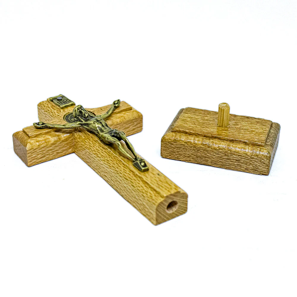Cruz de Mesa 12 cm - Ouro Velho - Image 4