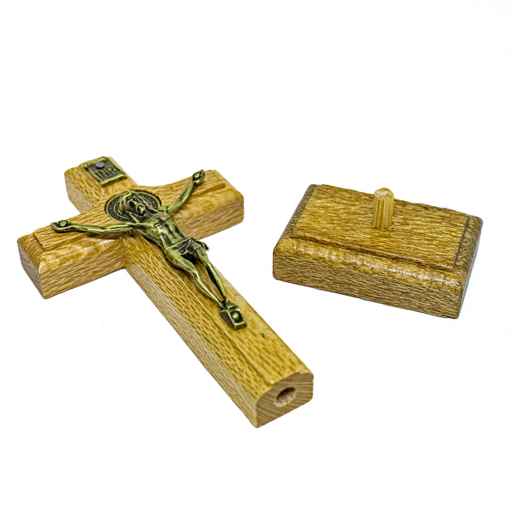 Cruz de Mesa 12 cm - Ouro Velho - Image 5