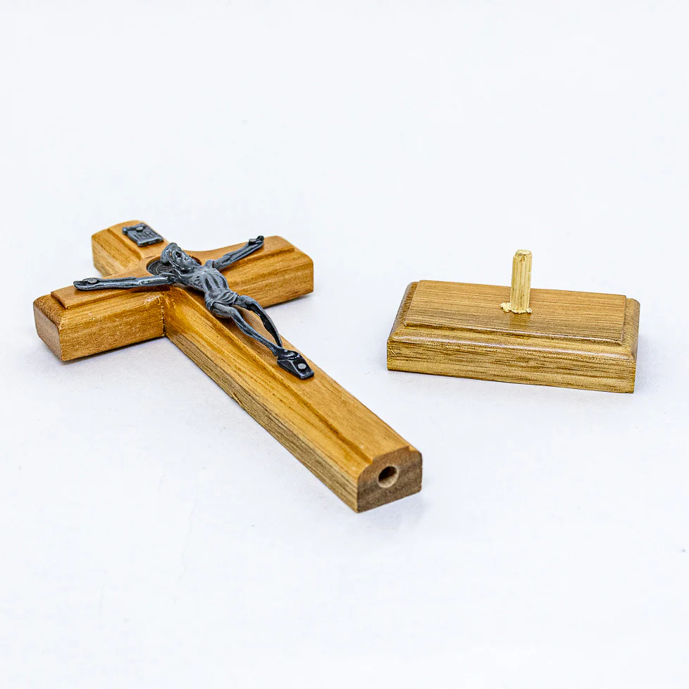 Cruz de Mesa 12 cm - Prata Velha - Image 4