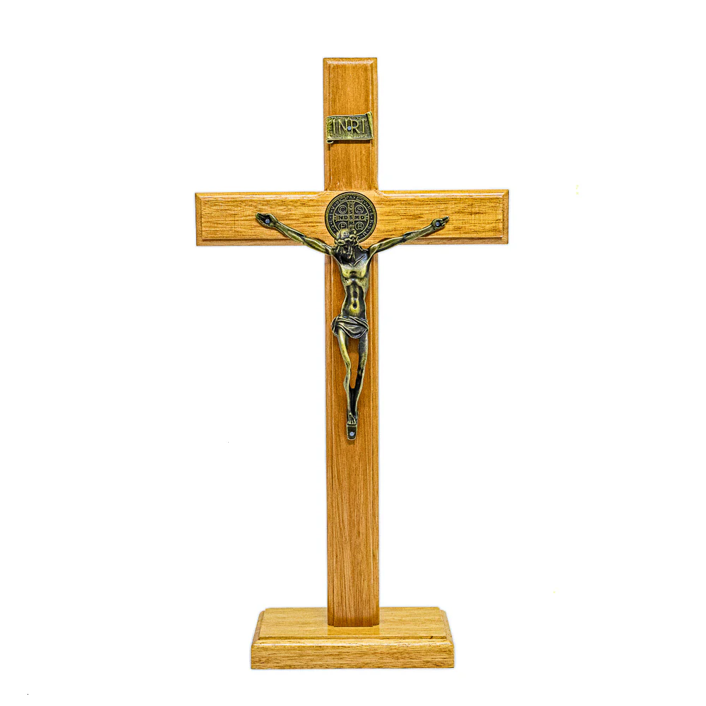 Cruz de Mesa 17 cm - Ouro Velho - Image 2