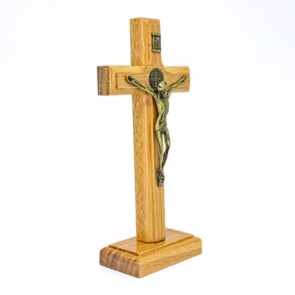 Cruz de Mesa 17 cm - Ouro Velho - Image 3