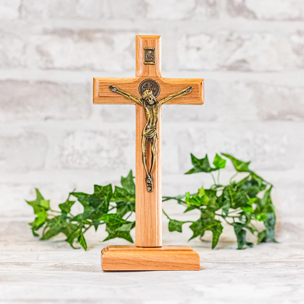 Cruz de Mesa 17 cm - Ouro Velho - Image 5
