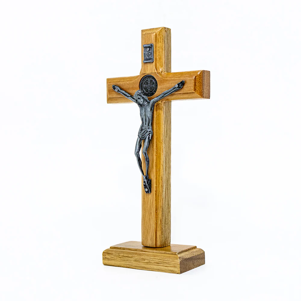 Cruz de Mesa 17 cm - Prata Velha - Image 4