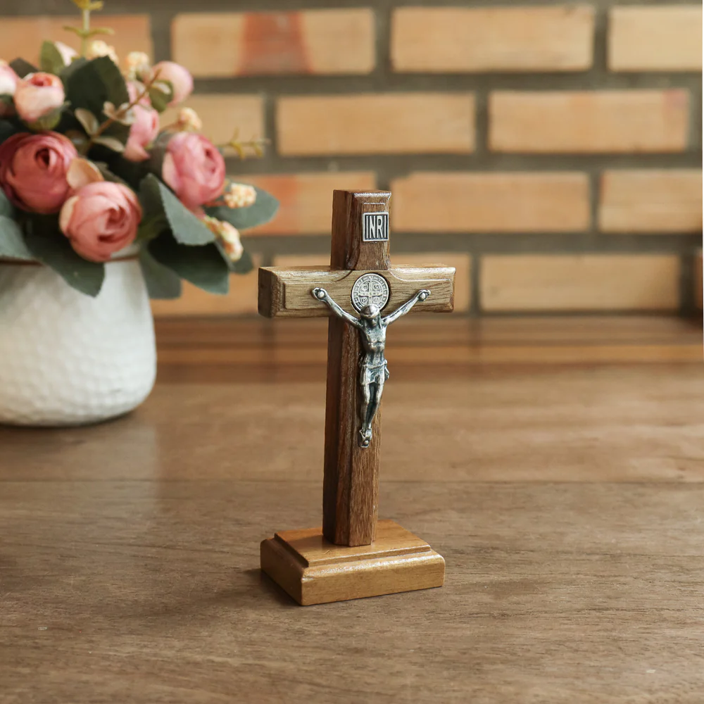 Cruz de Mesa - 9cm Prata Velha - Image 5