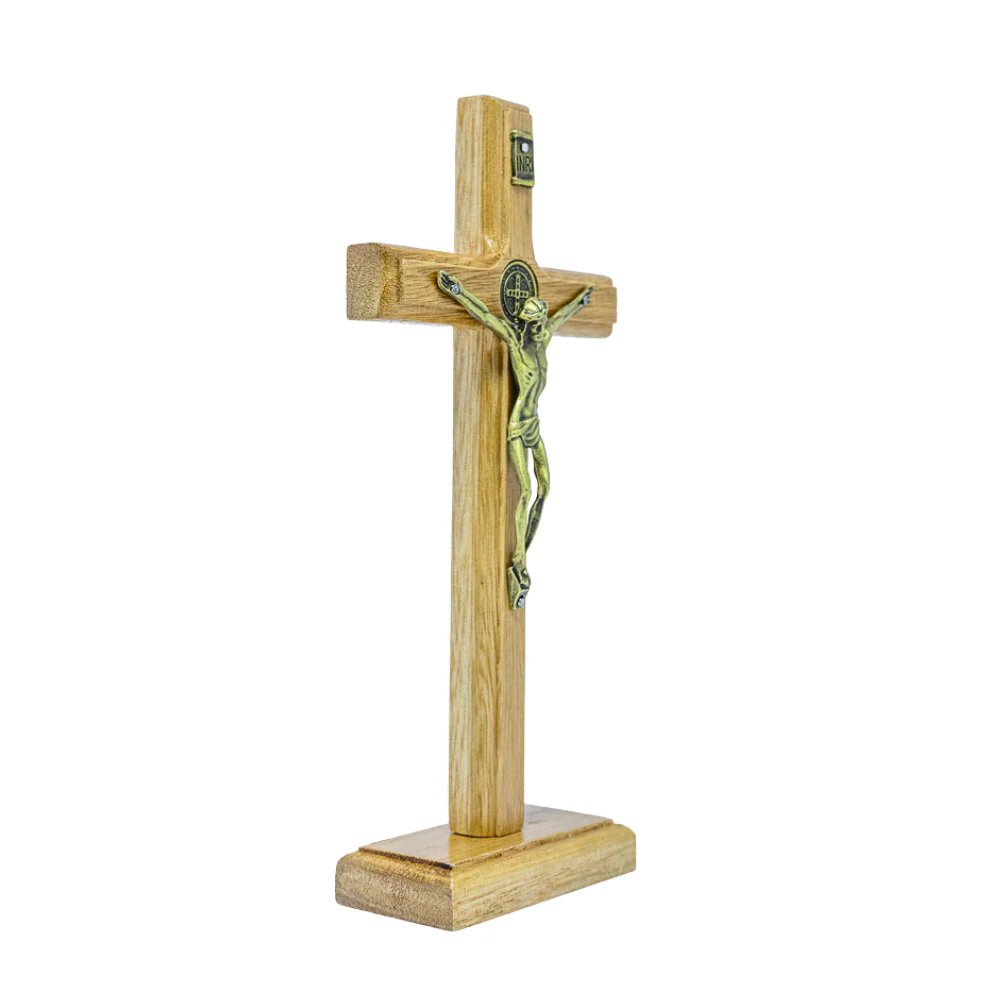 Cruz Madeira 19cm Mesa - Ouro Velho - Image 2