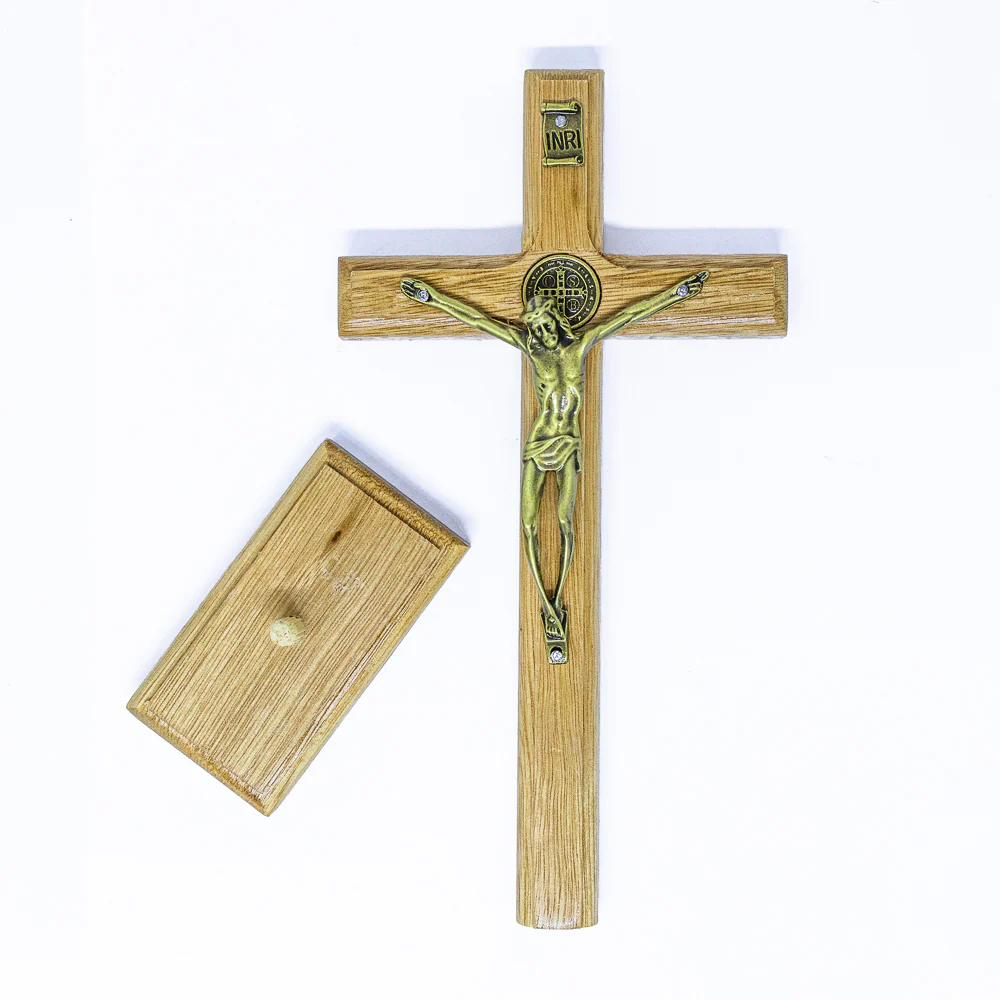 Cruz Madeira 19cm Mesa - Ouro Velho - Image 4