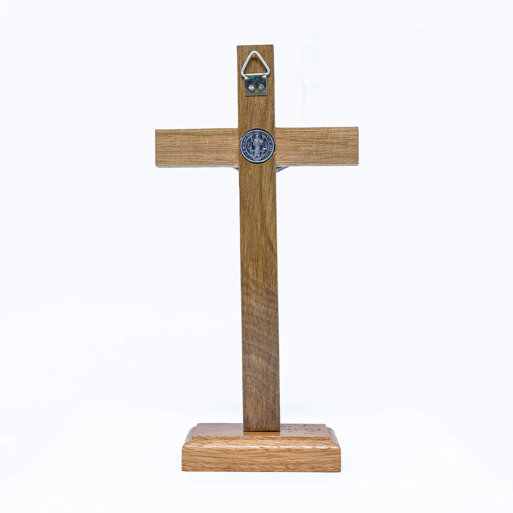 Cruz madeira 19cm mesa - Prata Velha - Image 4