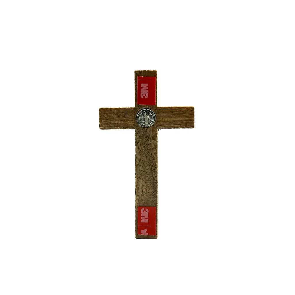 Cruz São Bento Adesiva 9 cm Prata Velha - Image 3