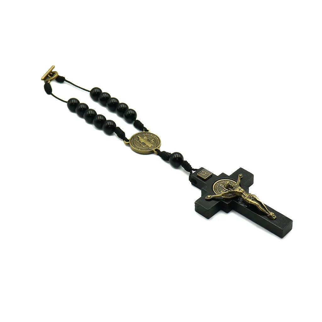 Dezena Carro ABS Preto Cruz 4 Canto Triangulo Metal Ouro velho - Image 3