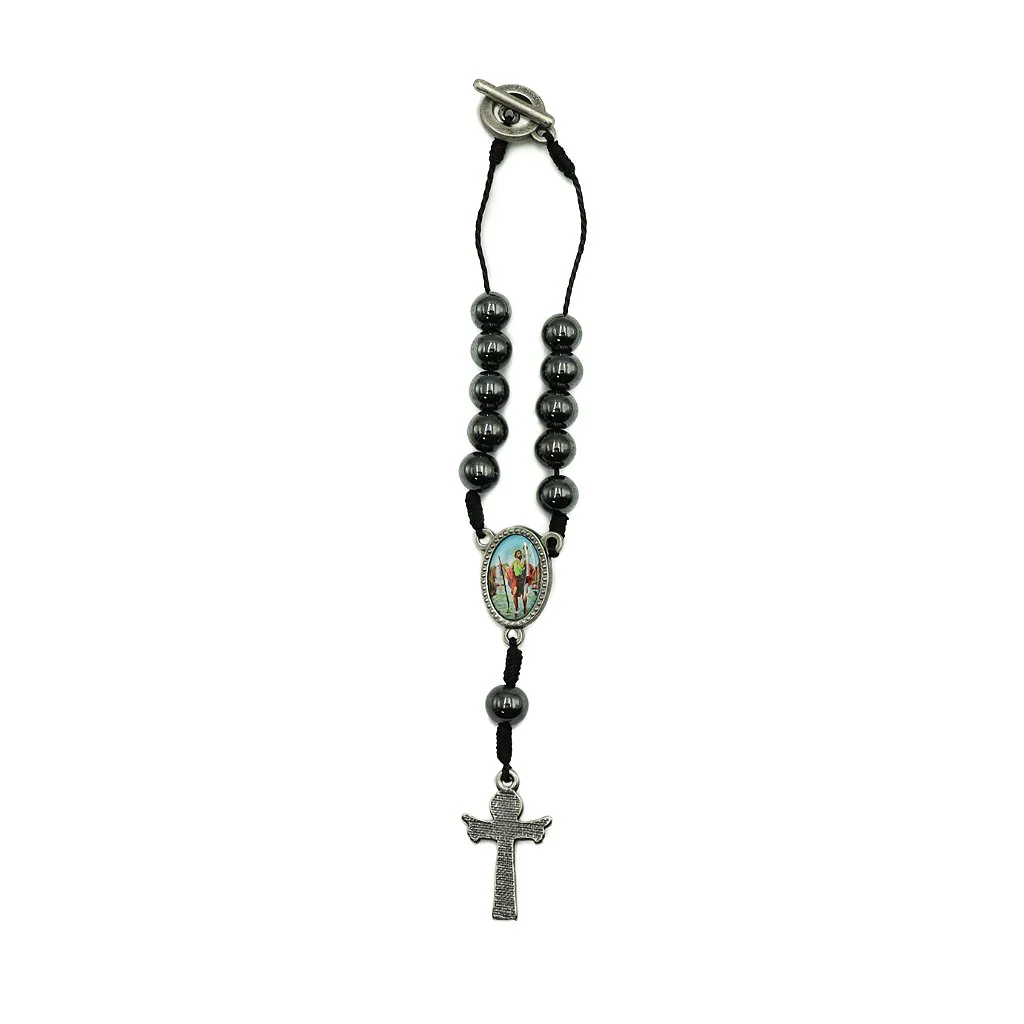 Dezena Carro Hematita 8mm no Cordão - Nossa Senhora das Graças - Image 2