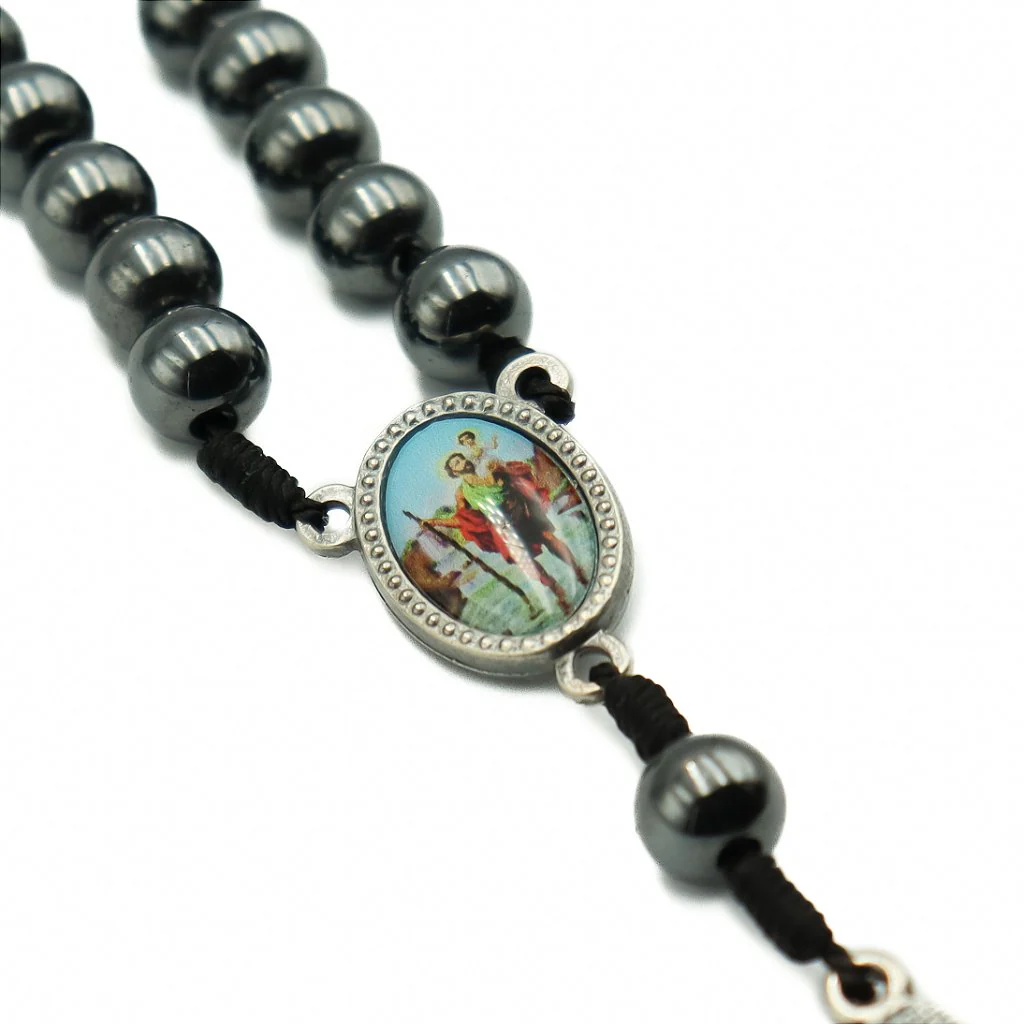 Dezena Carro Hematita 8mm no Cordão - Nossa Senhora das Graças - Image 4