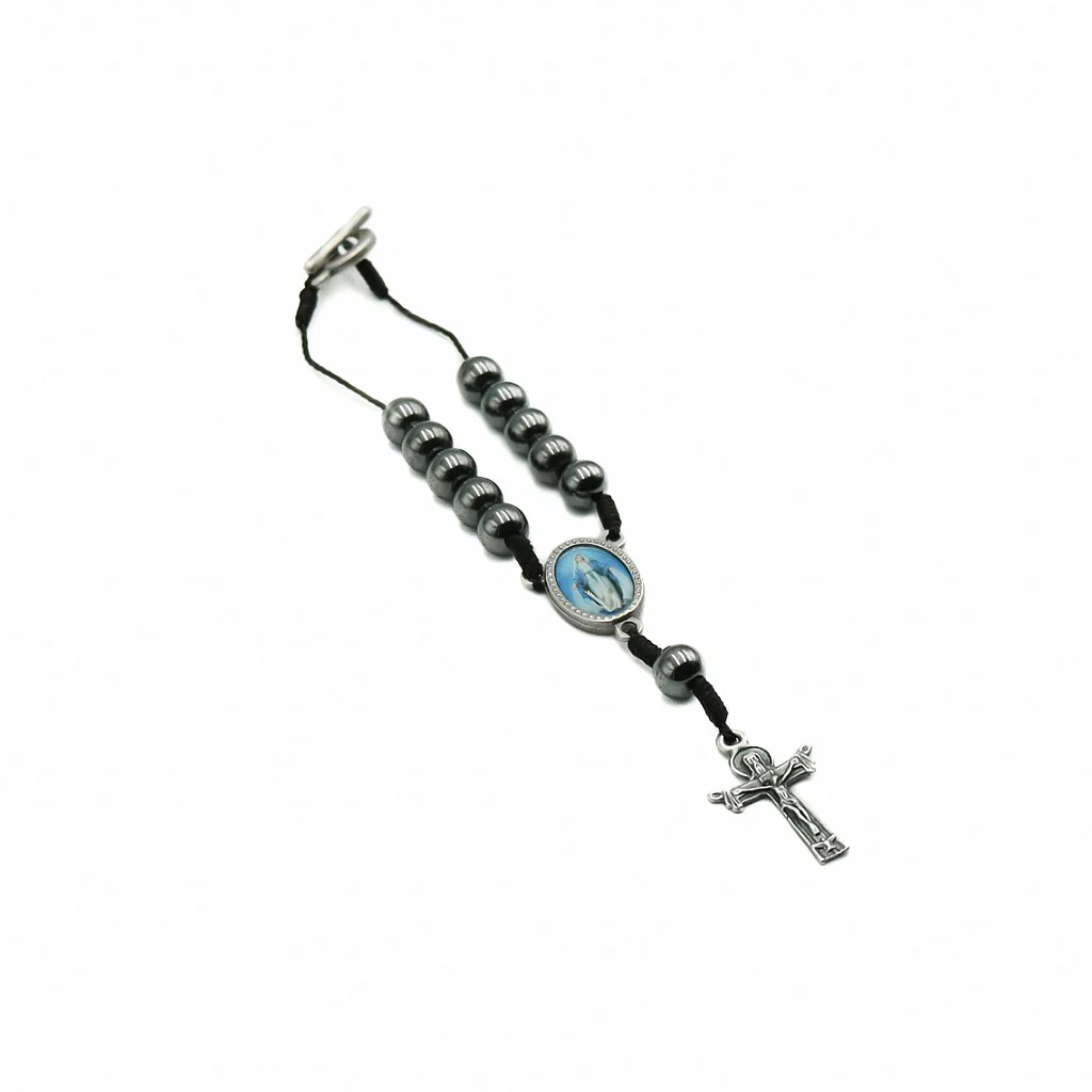 Dezena Carro Hematita 8mm no Cordão - Nossa Senhora das Graças - Image 5