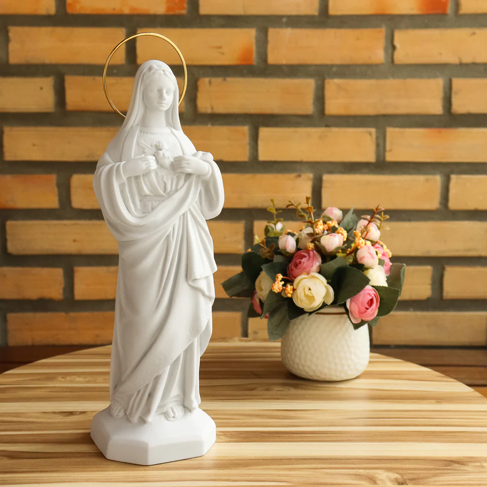 Imaculado Coração de Maria 31 cm - Pó de Mármore - Image 5