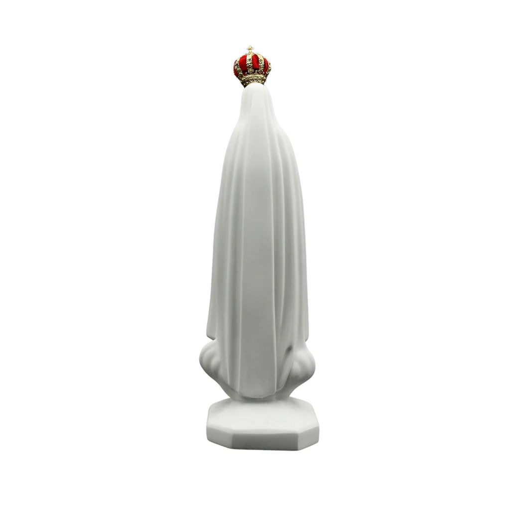 Imagem Imaculado Coração de Fátima 34cm Pó de Mármore - Branca - Image 4