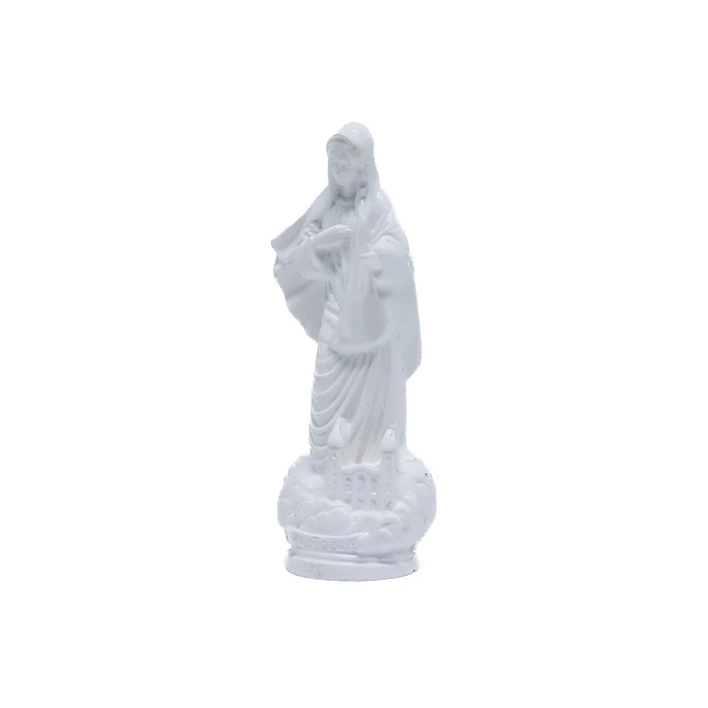 Imagem Rainha da Paz Com Igreja 8 cm Branca - Medjugorje - Image 3