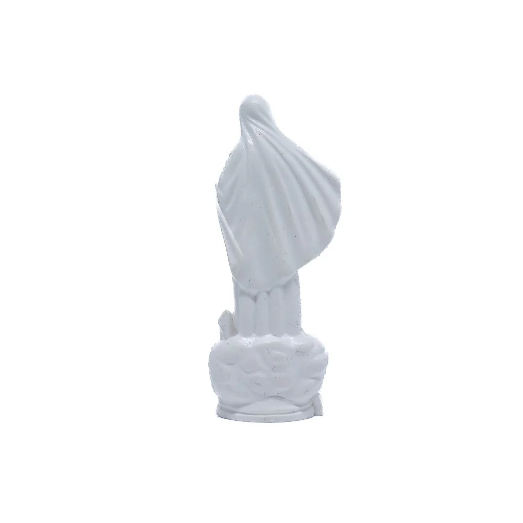 Imagem Rainha da Paz Com Igreja 8 cm Branca - Medjugorje - Image 4