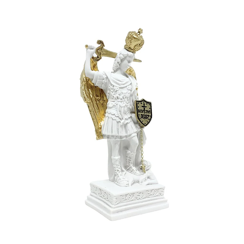 Imagem São Miguel Glorioso 12 cm Pó de Mármore - Hesed - Image 3