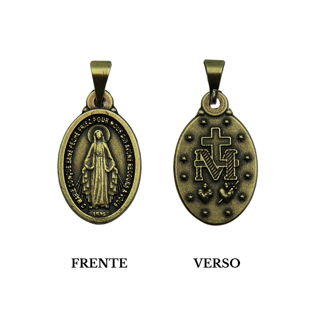 Medalha de Nossa Senhora das Graças 18mm Ouro Velho - Image 3