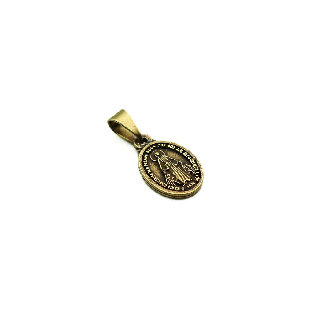 Medalha de Nossa Senhora das Graças 13mm Ouro Velho - Image 2