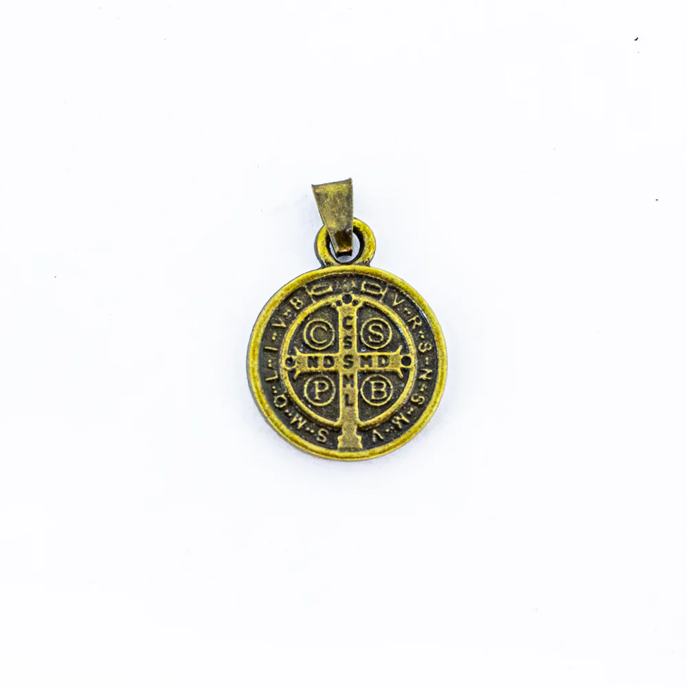 Medalha de São Bento 15mm em Ouro Velho