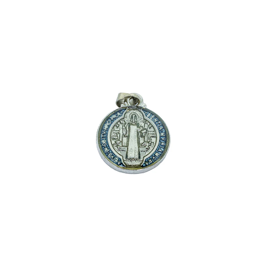 Medalha de São Bento 21 mm Níquel Resinada - Image 2